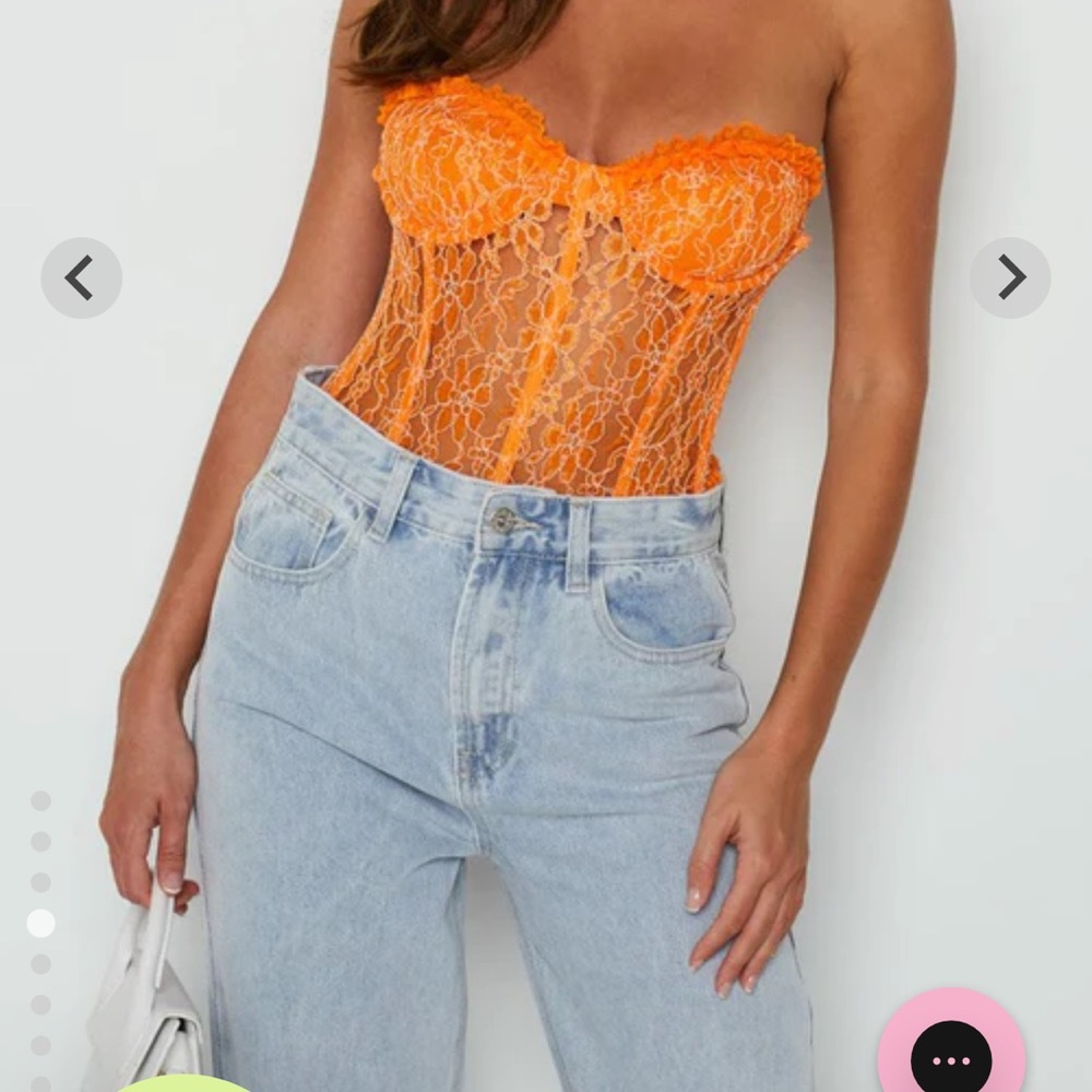 NWT orange lace bustier